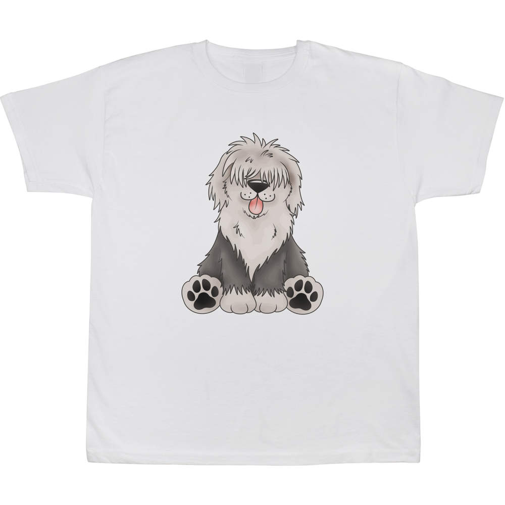 9-11 Years 'Old English Sheepdog' Children's / Kid's T-Shirt (White) (TS00083850)