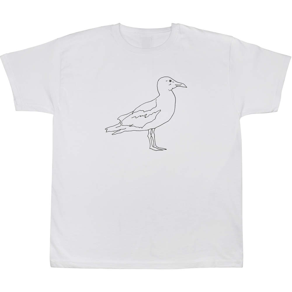 9-11 Years 'Side View Seagull' Children's / Kid's T-Shirt (White) (TS00093120)