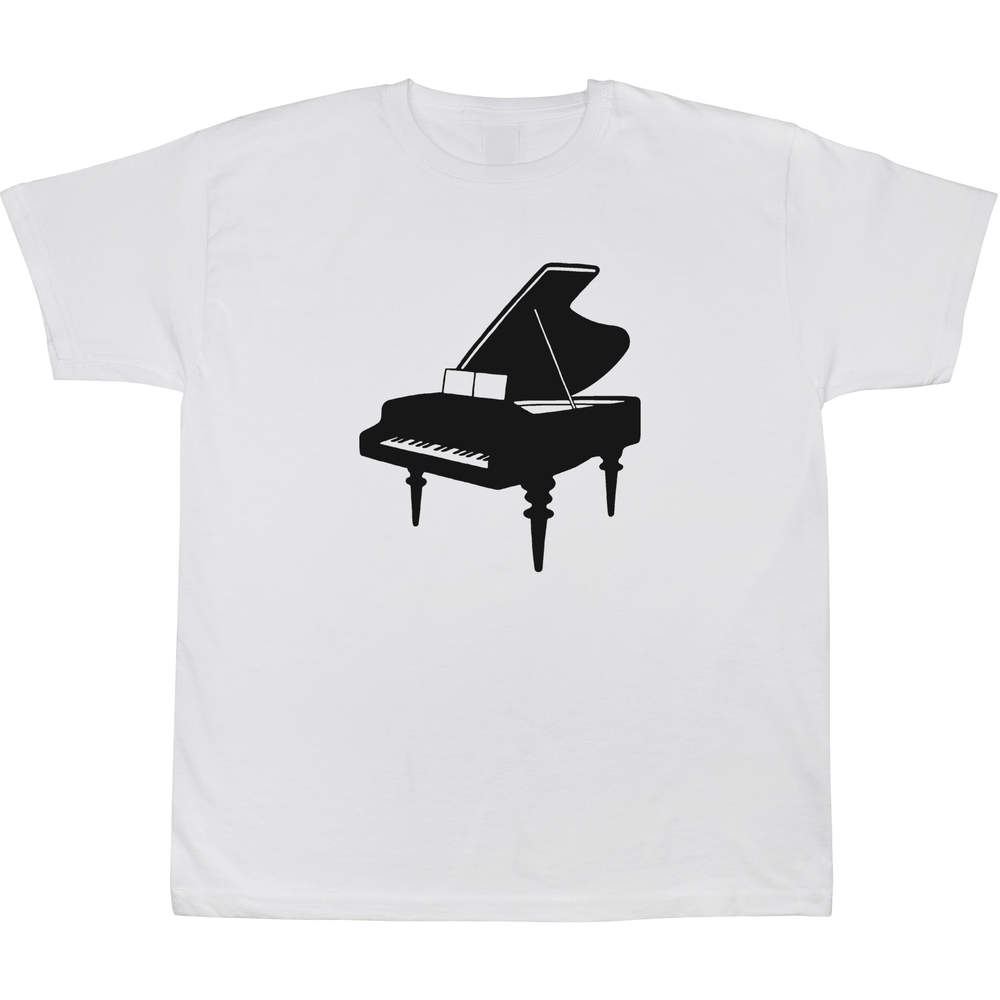 9-11 Years 'Grand Piano' Children's / Kid's T-Shirt (White) (TS00094074)