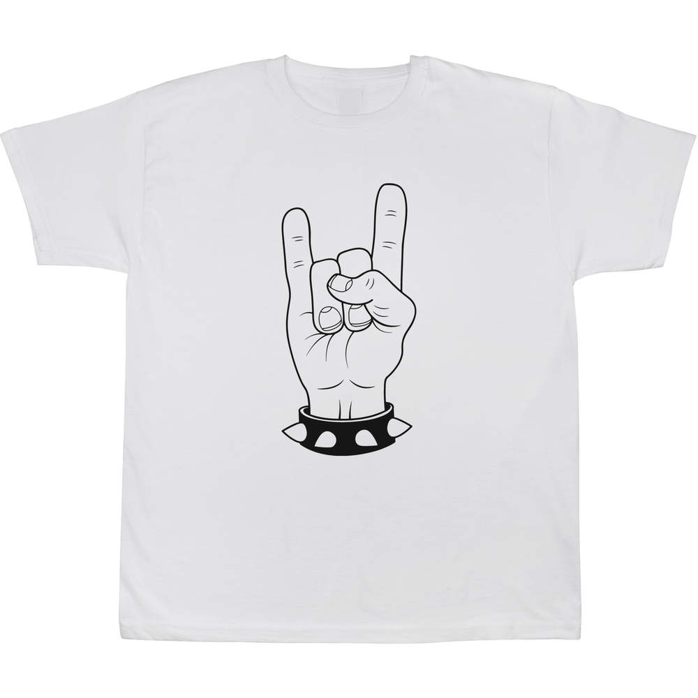 9-11 Years 'Rock Hand' Children's / Kid's T-Shirt (White) (TS00120803)