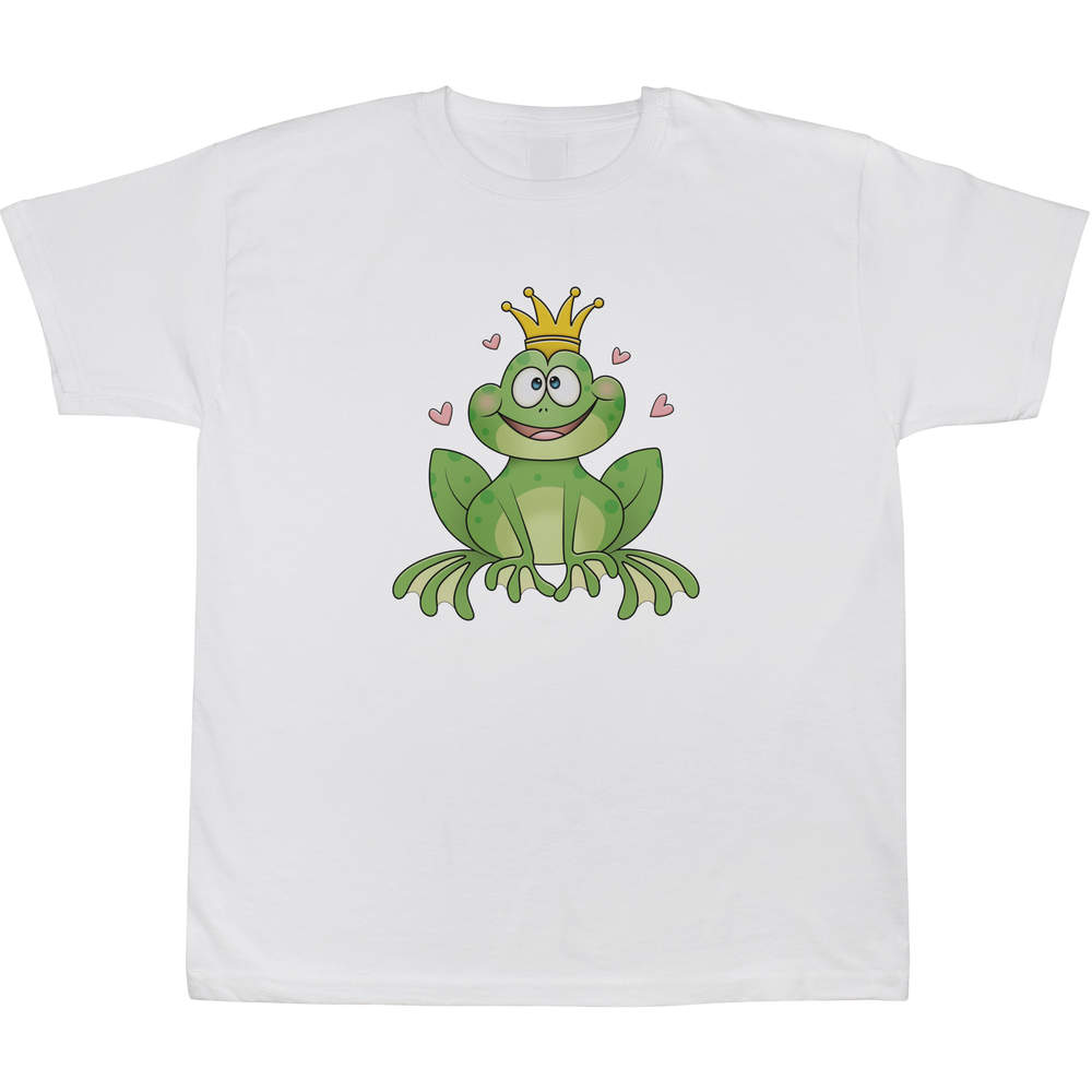 'Frog Prince' Kids T-Shirt - White, 9-11 Years - Graphic Tee, 100% Cotton Short Sleeve Top for Boys and Girls (TS00133739)