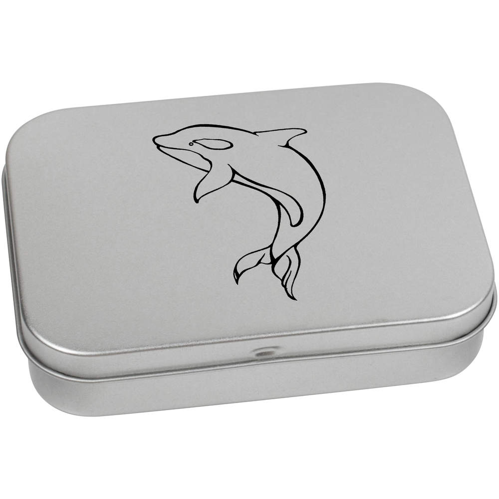 110mm 'Orca' Metal Hinged Tin / Storage Box (TT00002291)