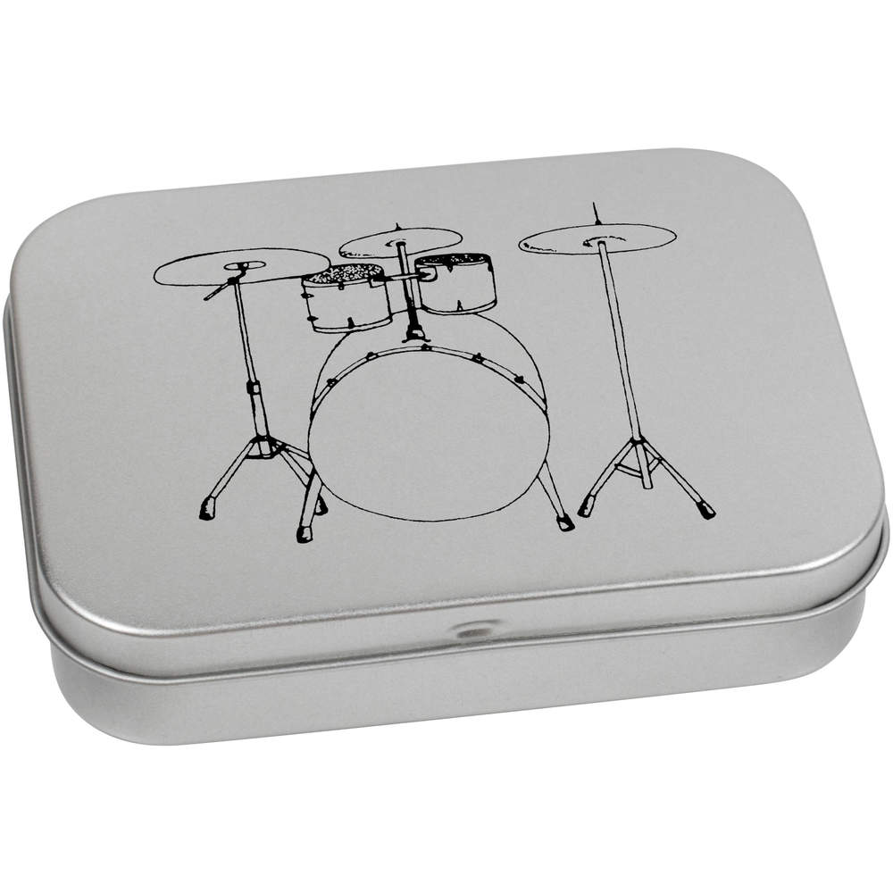110mm 'Drum Set' Metal Hinged Tin / Storage Box (TT00065024)