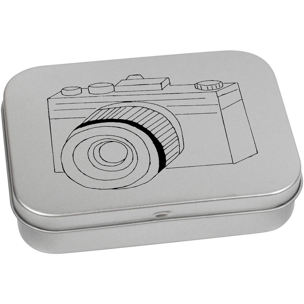 110mm 'Camera' Metal Hinged Tin / Storage Box (TT00095394)
