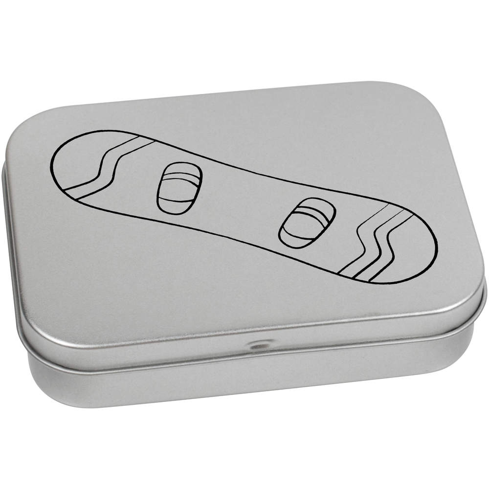 110mm 'Snowboard' Metal Hinged Tin / Storage Box (TT00109252)