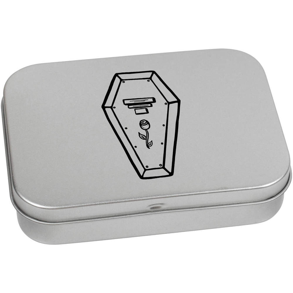 110mm 'Coffin' Metal Hinged Tin / Storage Box (TT00133321)