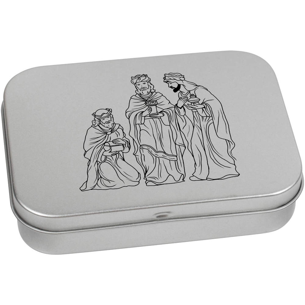 'Religious Three Wise Men' Metal Hinged Storage Tin - 110mm x 80mm - Keepsake Box for Stationery, Crafts, Sweets and Small Gifts (TT00160705)