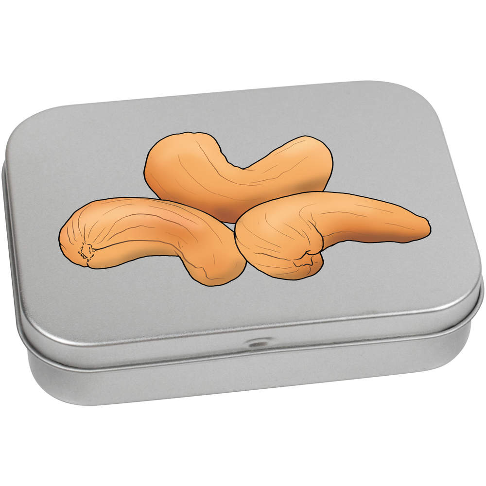 'Cashew Nuts' Metal Hinged Storage Tin - 110mm x 80mm - Keepsake Box for Stationery, Crafts, Sweets and Small Gifts (TT00203062)