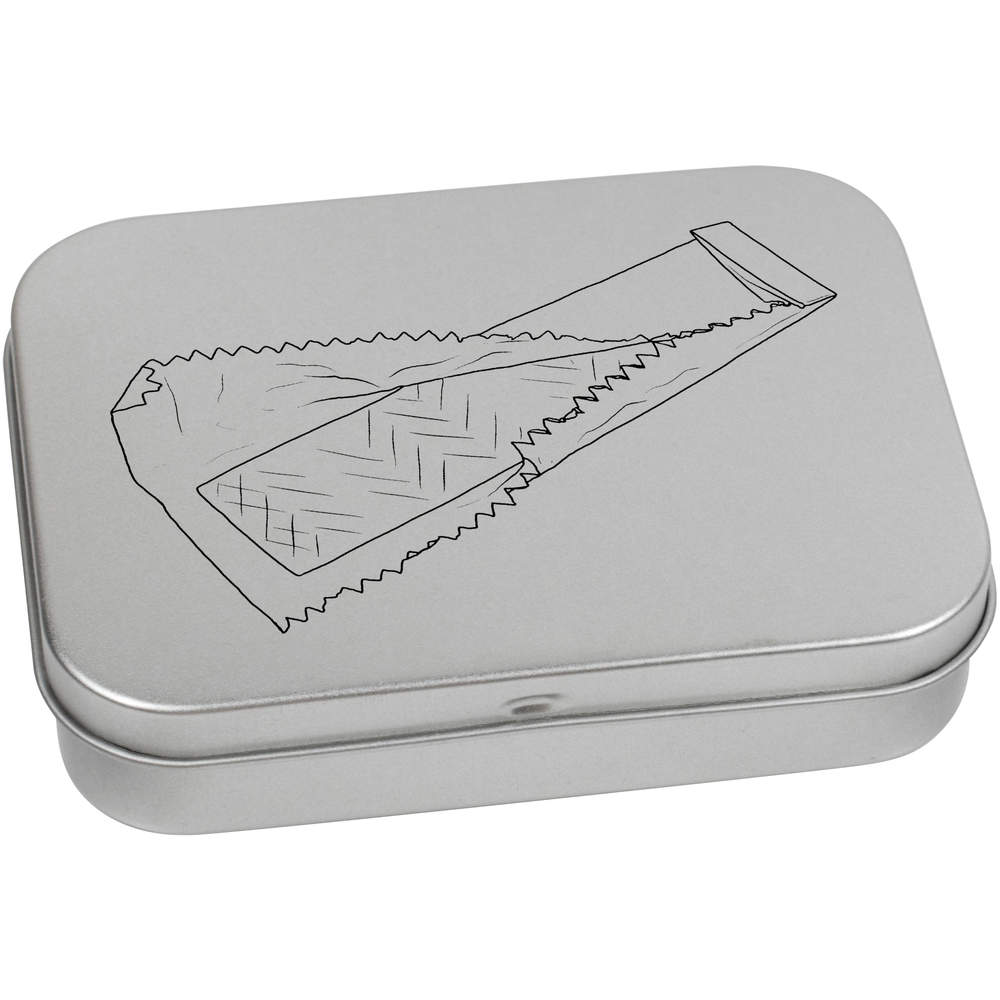 'Chewing Gum' Metal Hinged Storage Tin - 110mm x 80mm - Keepsake Box for Stationery, Crafts, Sweets and Small Gifts (TT00205768)