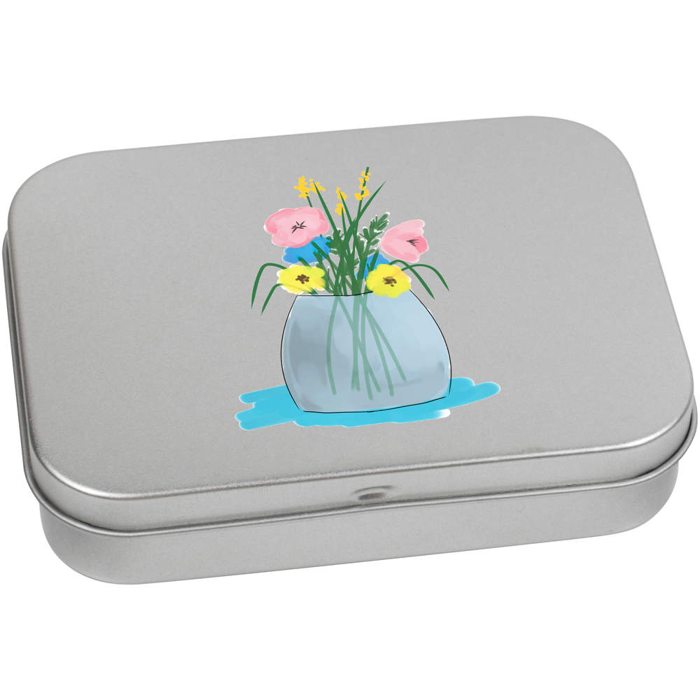 110mm 'Spring Bouquet' Metal Hinged Tin / Storage Box (TT00320803)
