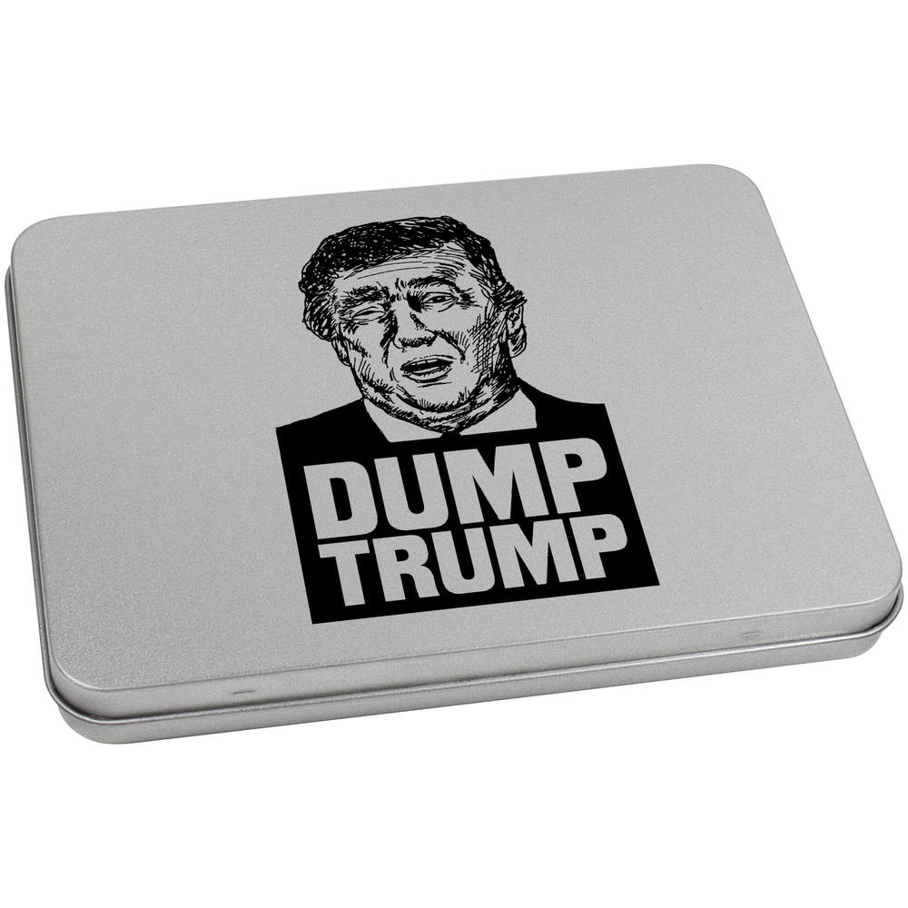'Donald Trump Portrait' Metal Hinged Storage Tin - 170mm x 130mm - Keepsake Box for Stationery, Crafts, Sweets and Small Gifts (TT00051948)