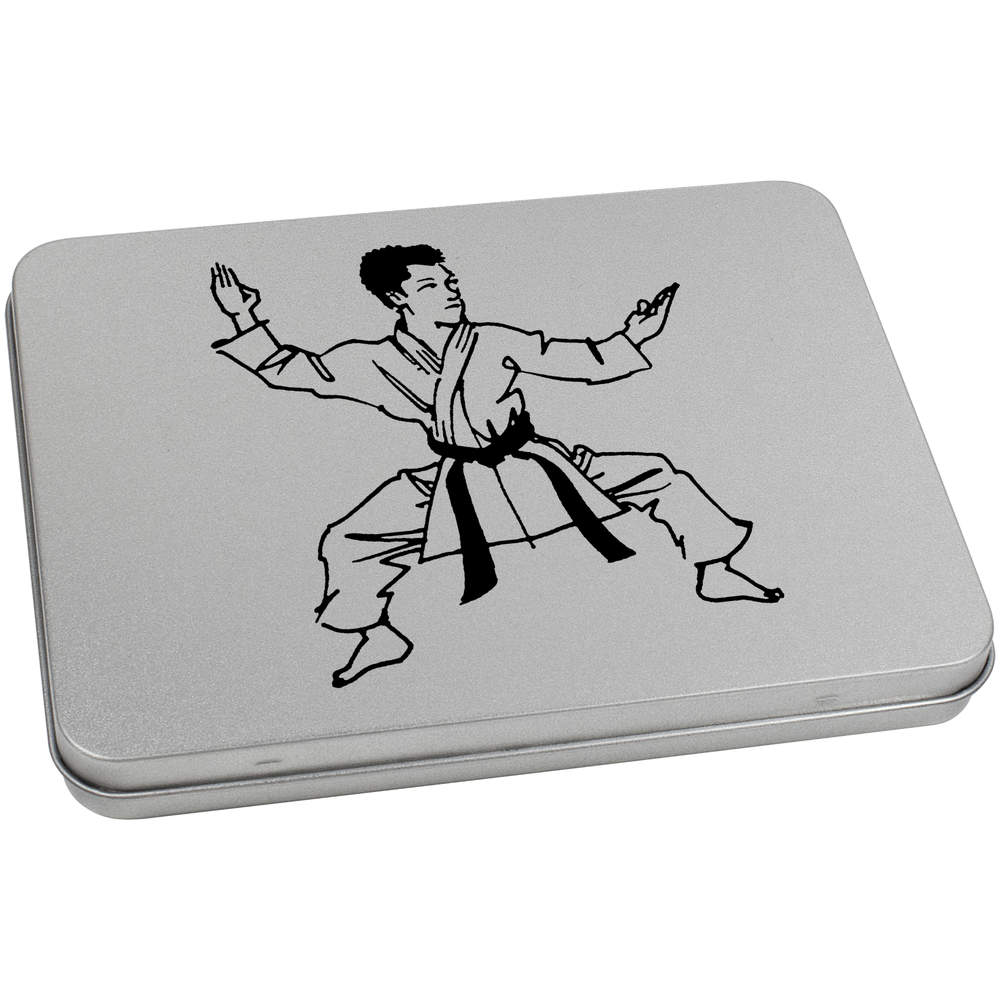 170mm 'Karate Man' Metal Hinged Tin / Storage Box (TT00099297)