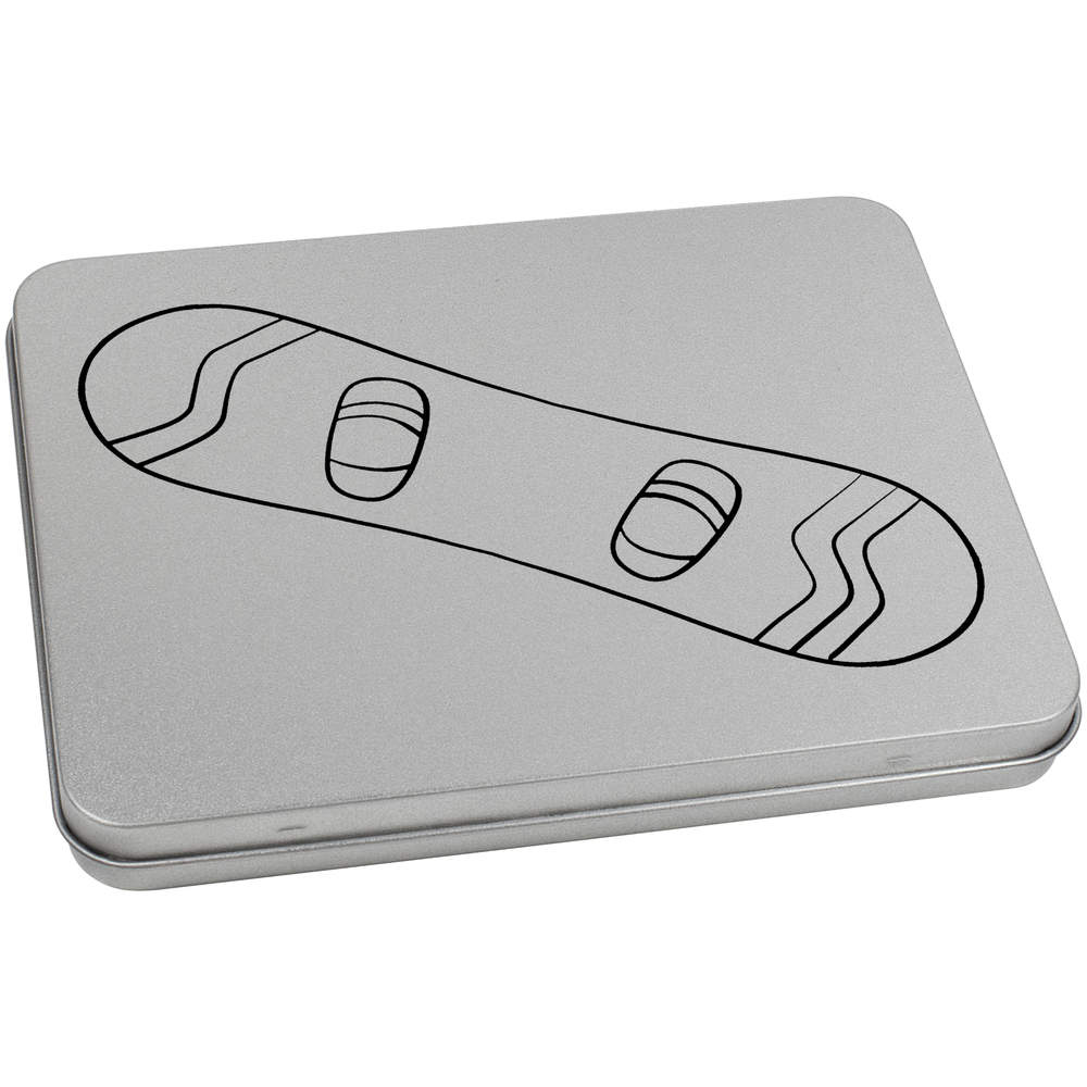 170mm 'Snowboard' Metal Hinged Tin / Storage Box (TT00109253)