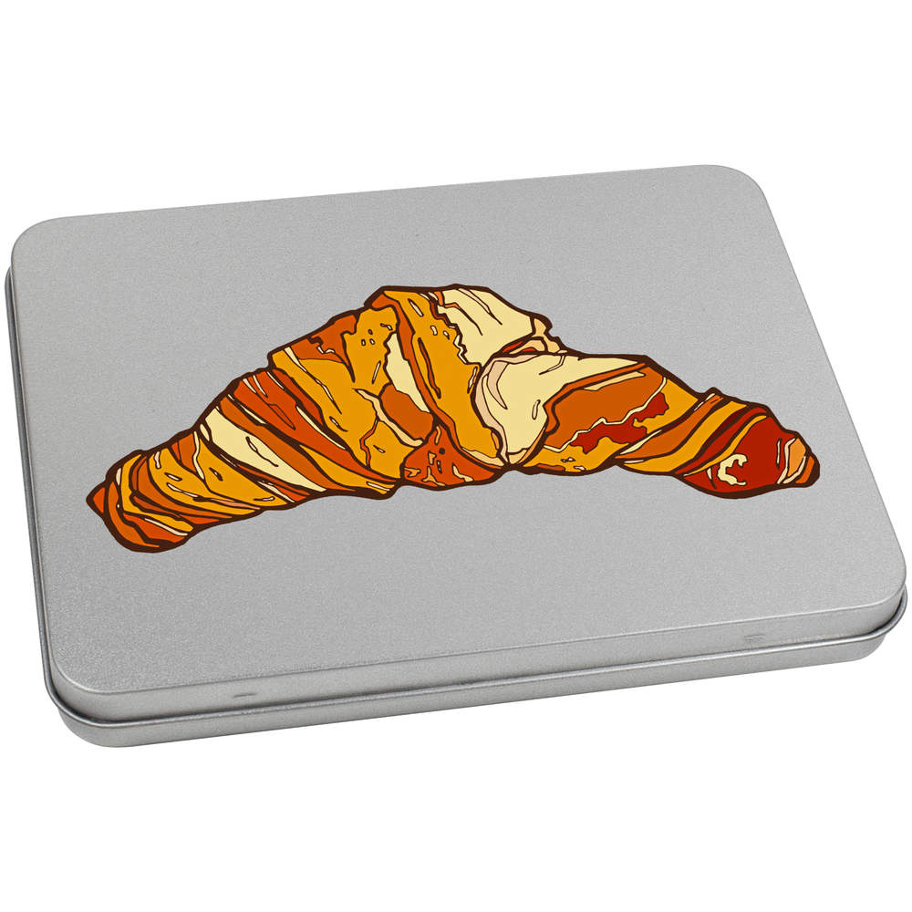 170mm 'Croissant' Metal Hinged Tin / Storage Box (TT00110942)