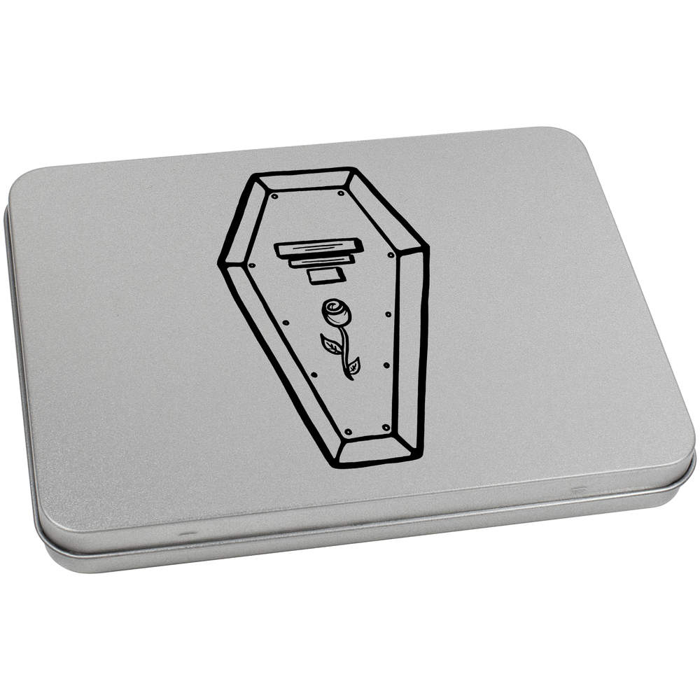 170mm 'Coffin' Metal Hinged Tin / Storage Box (TT00133322)