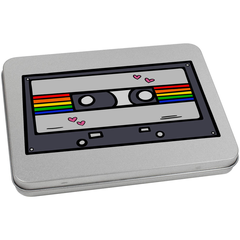 170mm 'Cassette Tape' Metal Hinged Tin / Storage Box (TT00153870)