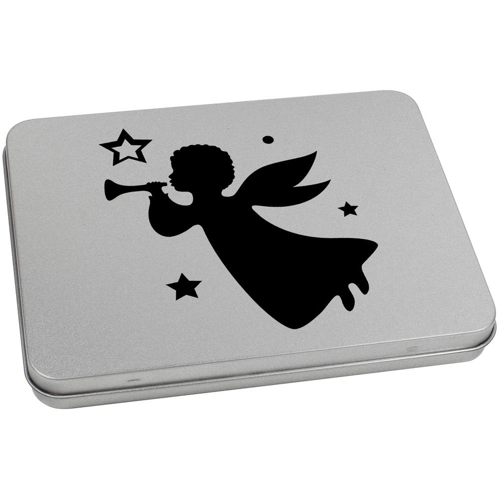 170mm 'Christmas Angel' Metal Hinged Tin / Storage Box (TT00222443)