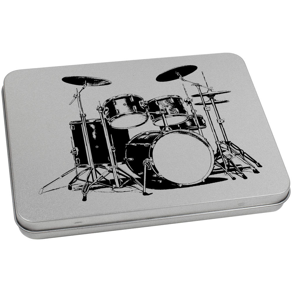 170mm 'Drum Set' Metal Hinged Tin / Storage Box (TT00224537)