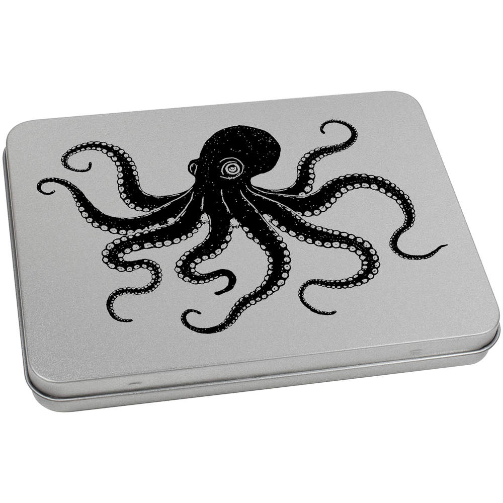 'Happy Octopus ' Metal Hinged Tin / Storage Box (TT051089) - Picture 13 of 21