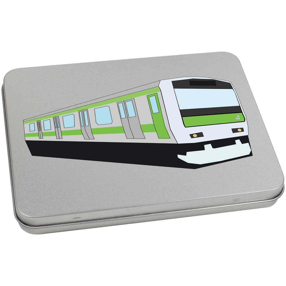 'Japanese Train' Metal Hinged Storage Tin - 170mm x 130mm - Keepsake Box for Stationery, Crafts, Sweets and Small Gifts (TT00302465)