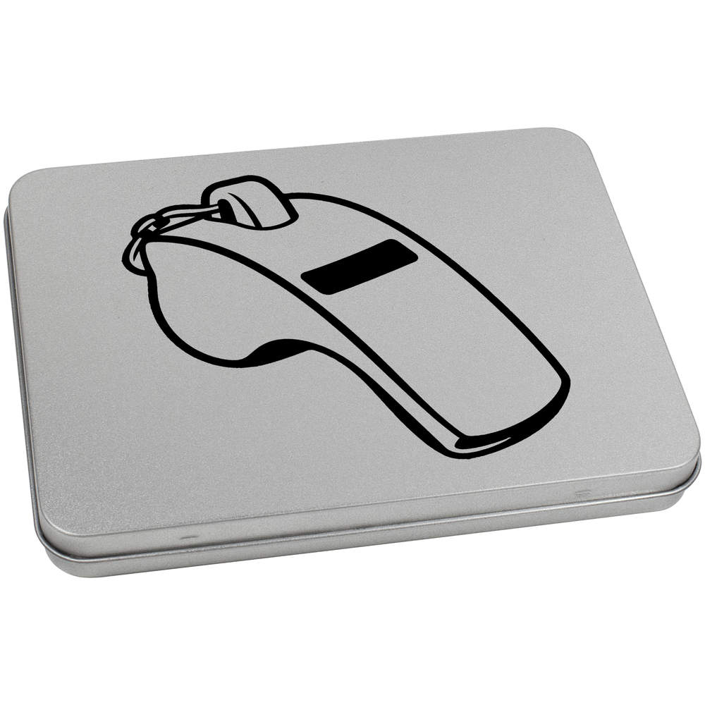 170mm 'Referee Whistle' Metal Hinged Tin / Storage Box (TT00323960)