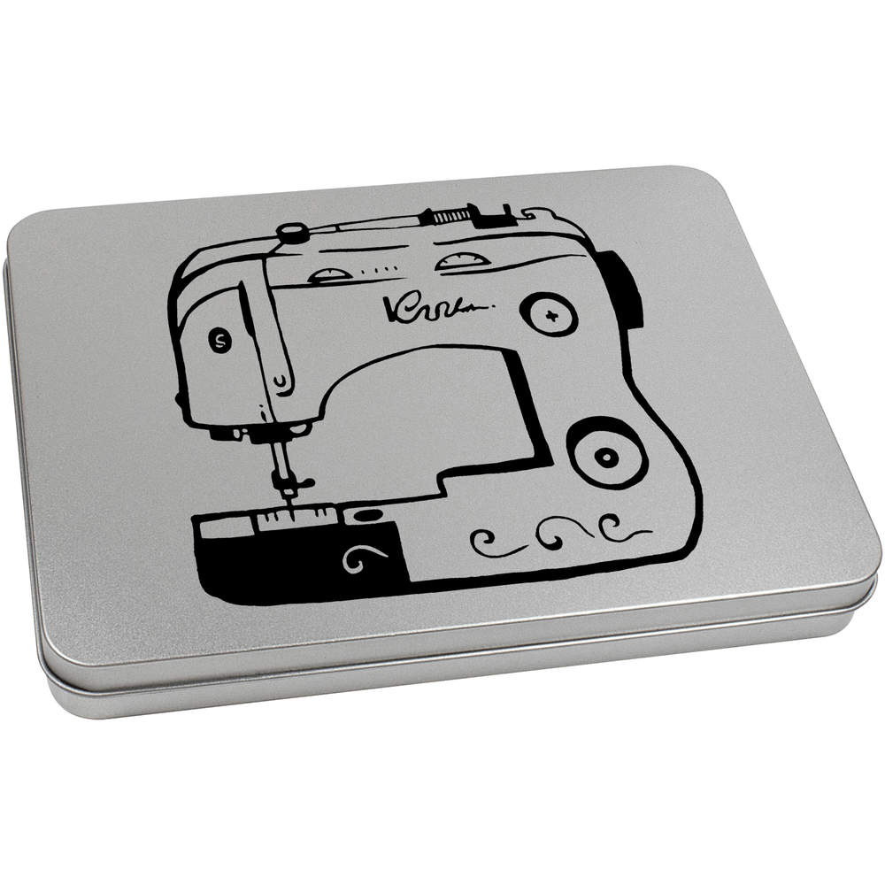 220mm 'Sewing Machine' Metal Hinged Tin / Storage Box (TT00025871)