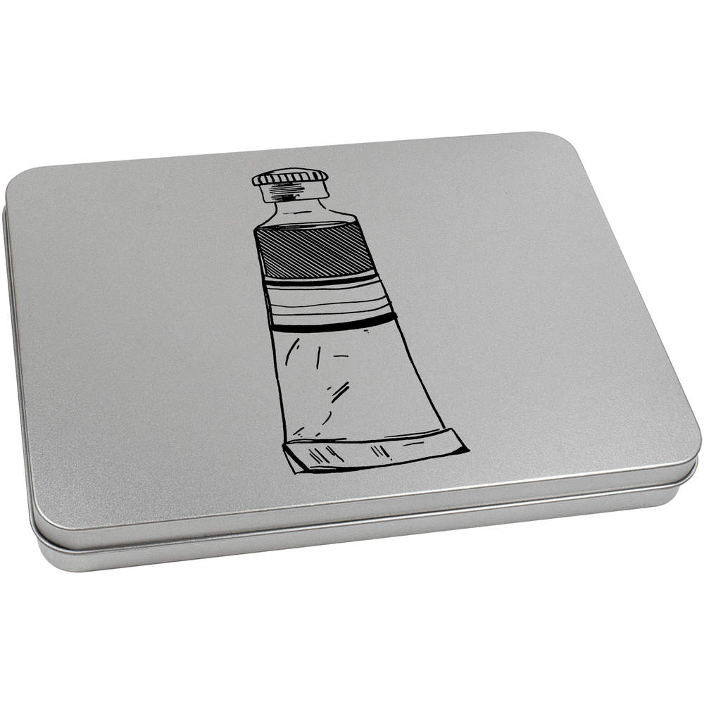'Tube Of Paint' Metal Hinged Storage Tin - 220mm x 160mm - Keepsake Box for Stationery, Crafts, Sweets and Small Gifts (TT00033061)