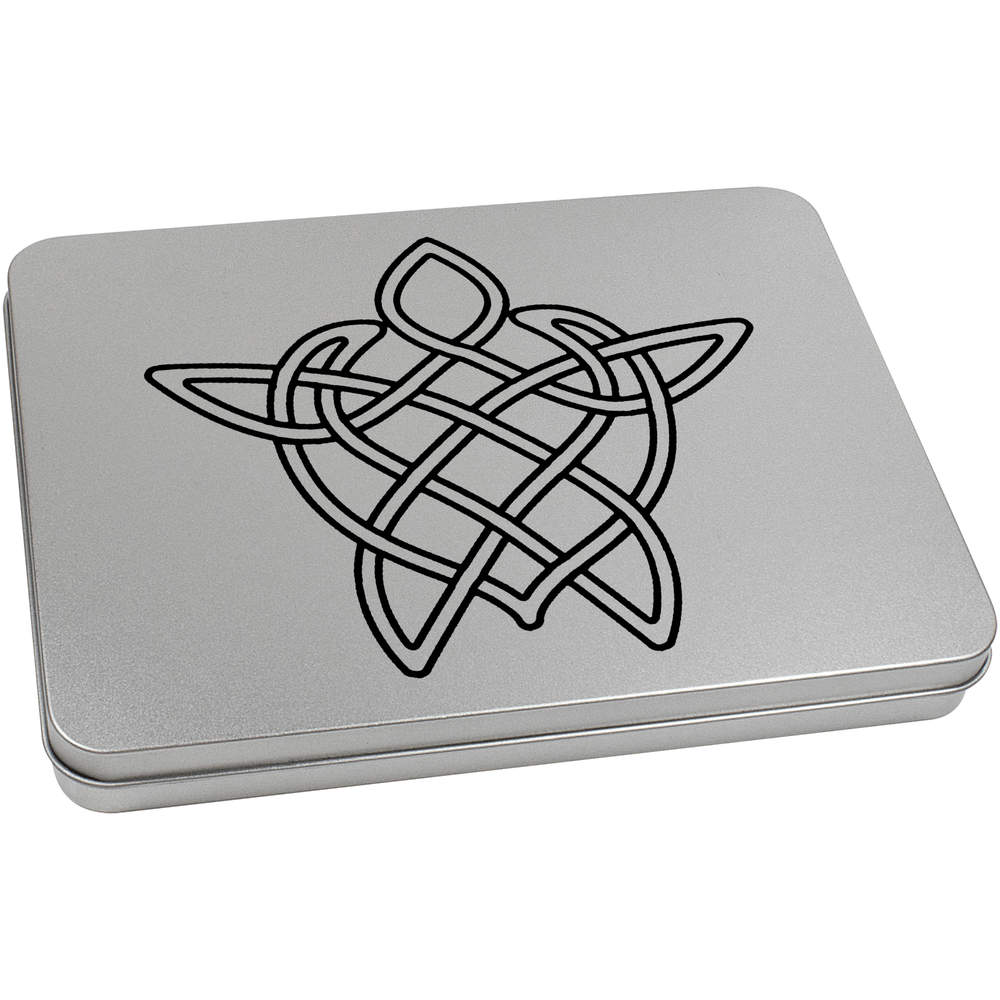Storage Box 'Celtic Turtle' Metal Hinged Tin TT009968 