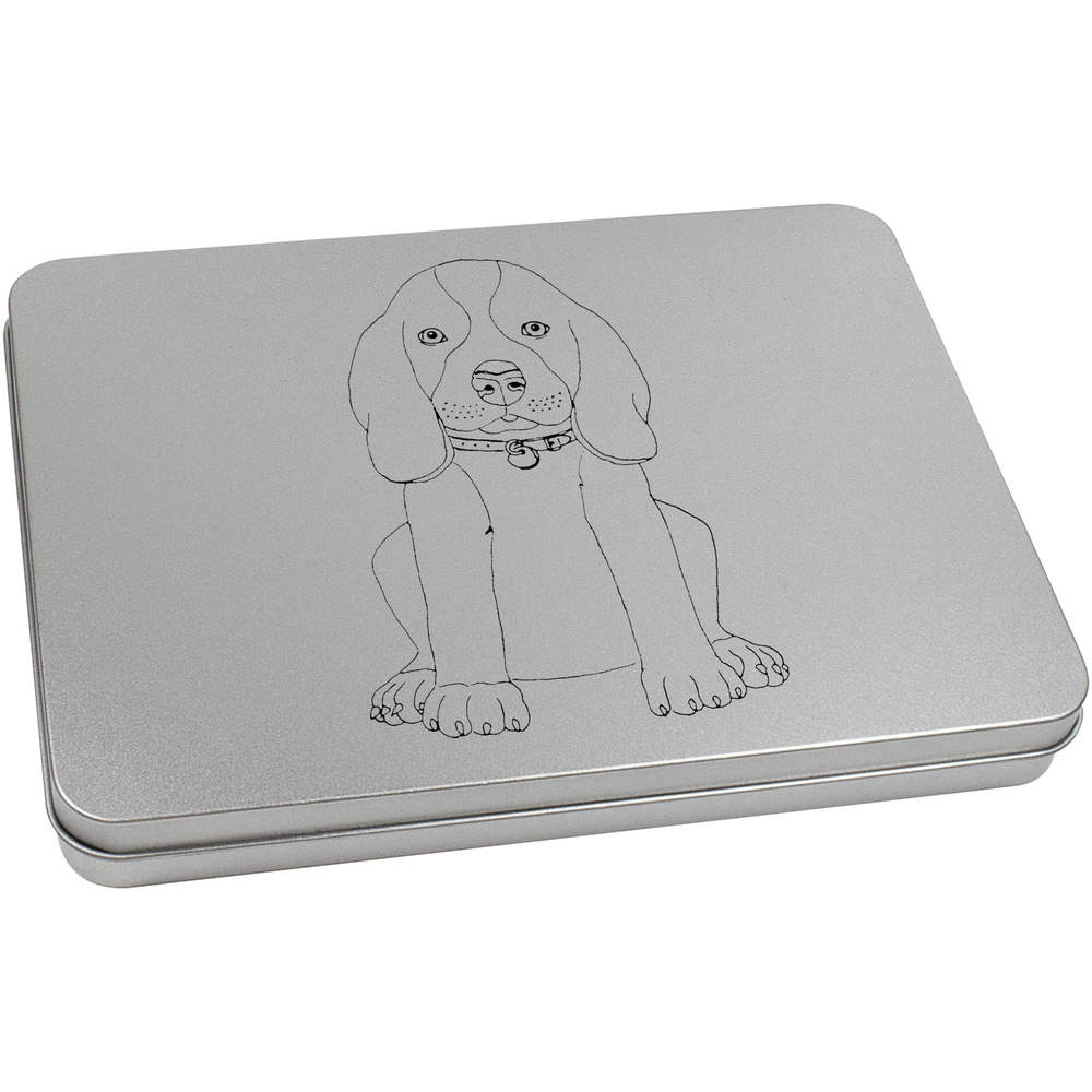 Storage Box TT026441 'Beagle Dog' Metal Hinged Tin 