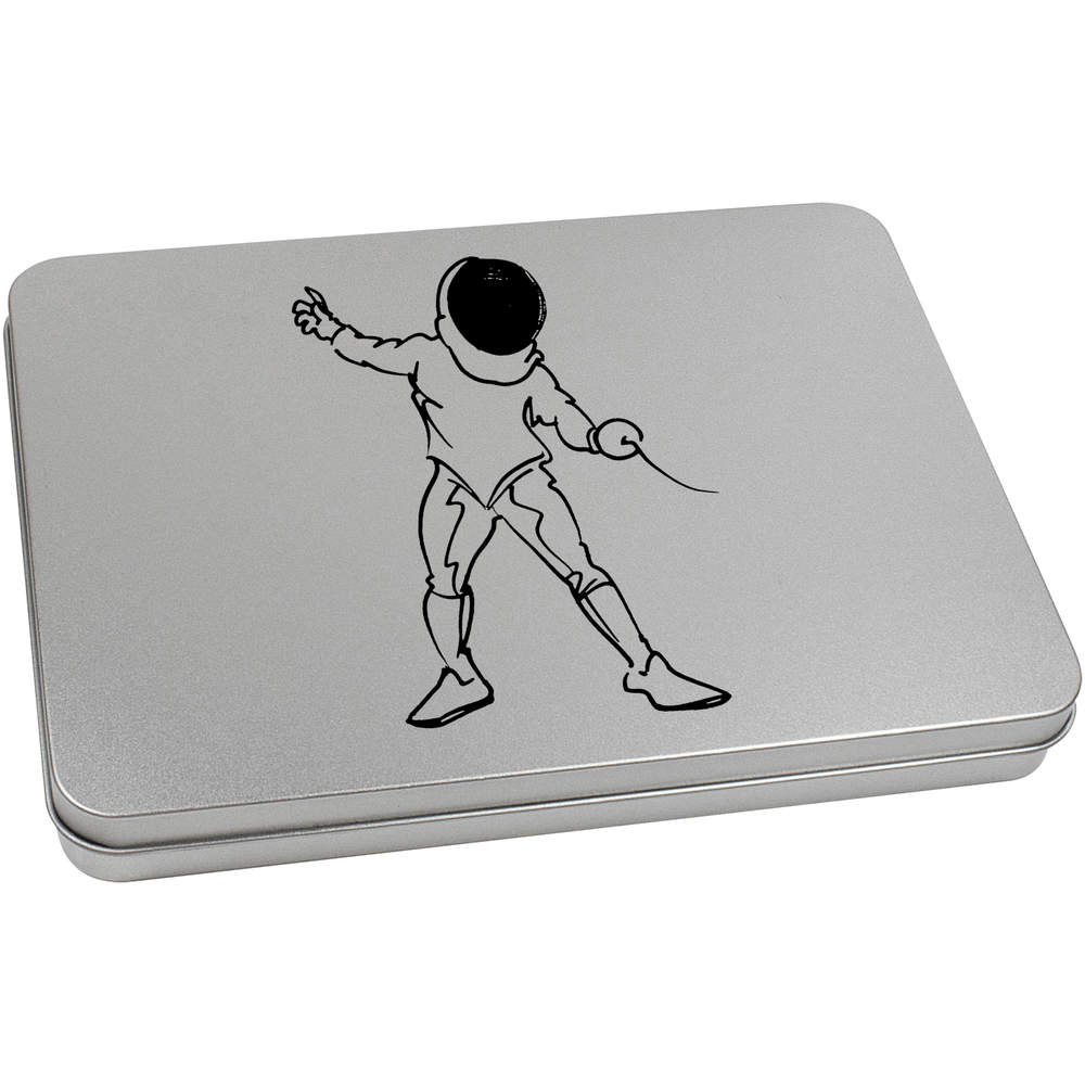220mm 'Fencing' Metal Hinged Tin / Storage Box (TT00093713)