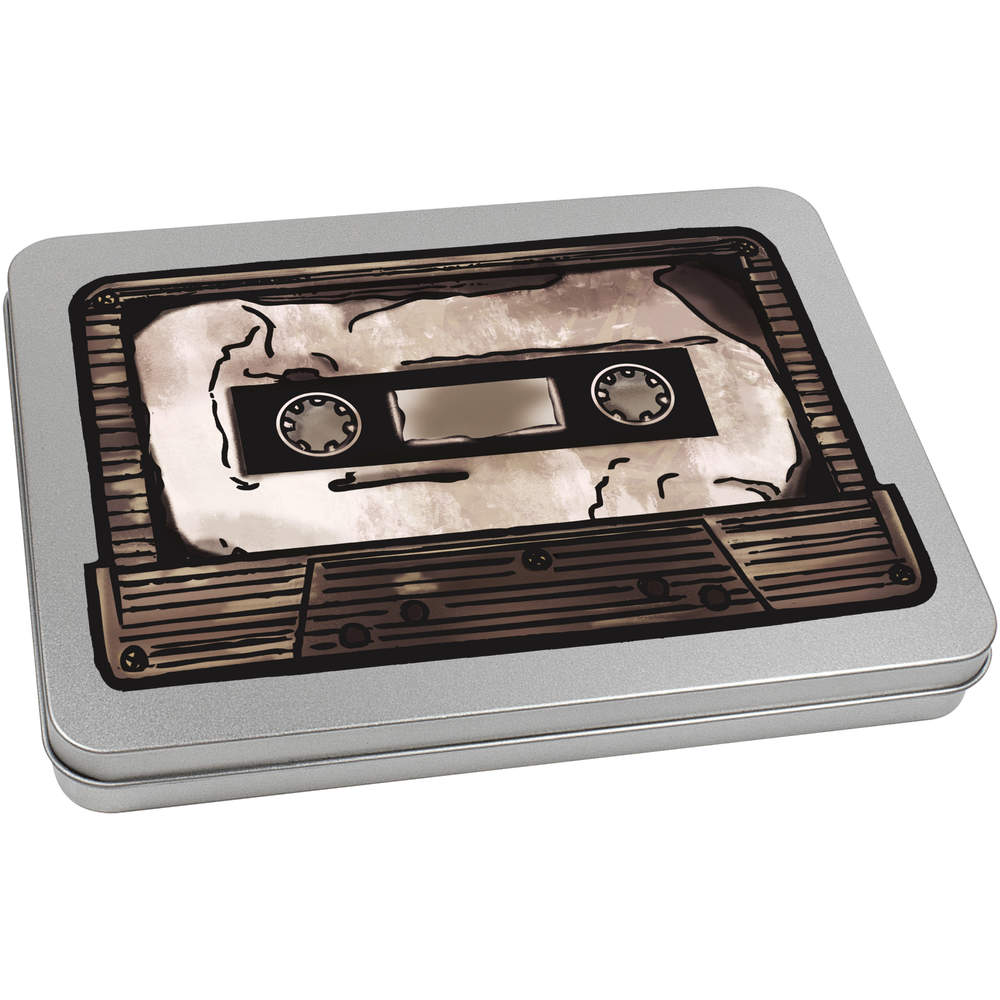 220mm 'Cassette Tape' Metal Hinged Tin / Storage Box (TT00097396)