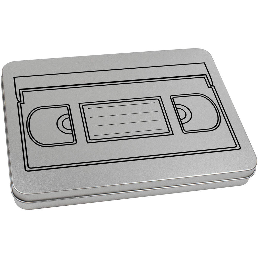 220mm 'VHS Tape' Metal Hinged Tin / Storage Box (TT00100749)