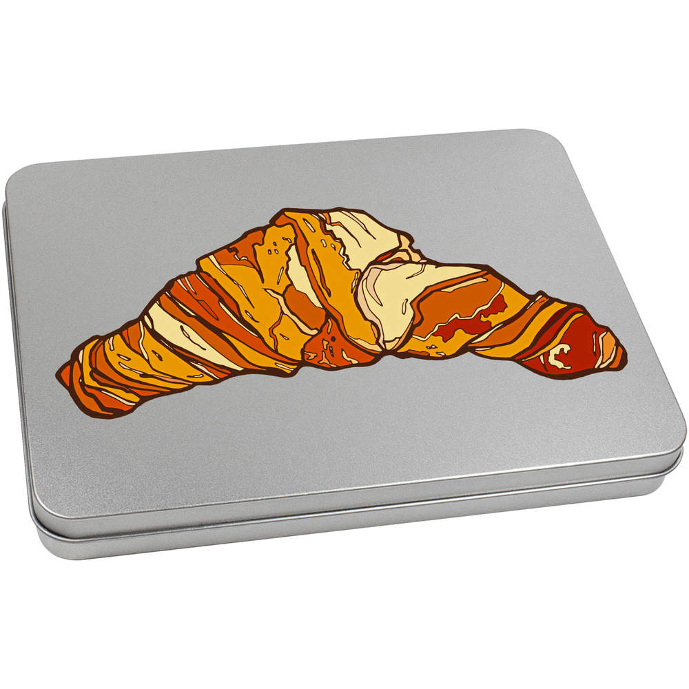 220mm 'Croissant' Metal Hinged Tin / Storage Box (TT00110943)