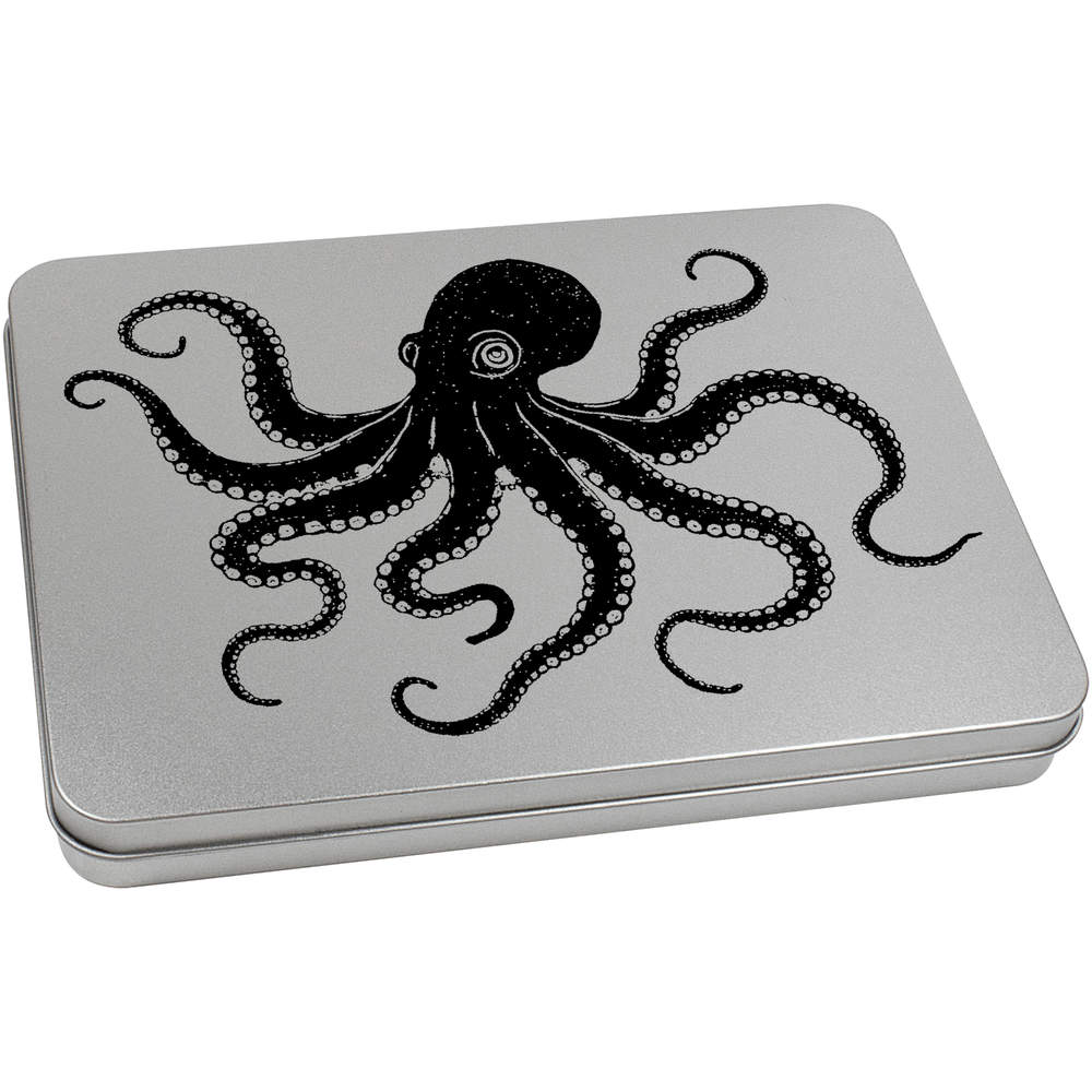 'Happy Octopus ' Metal Hinged Tin / Storage Box (TT051089) - Picture 16 of 21