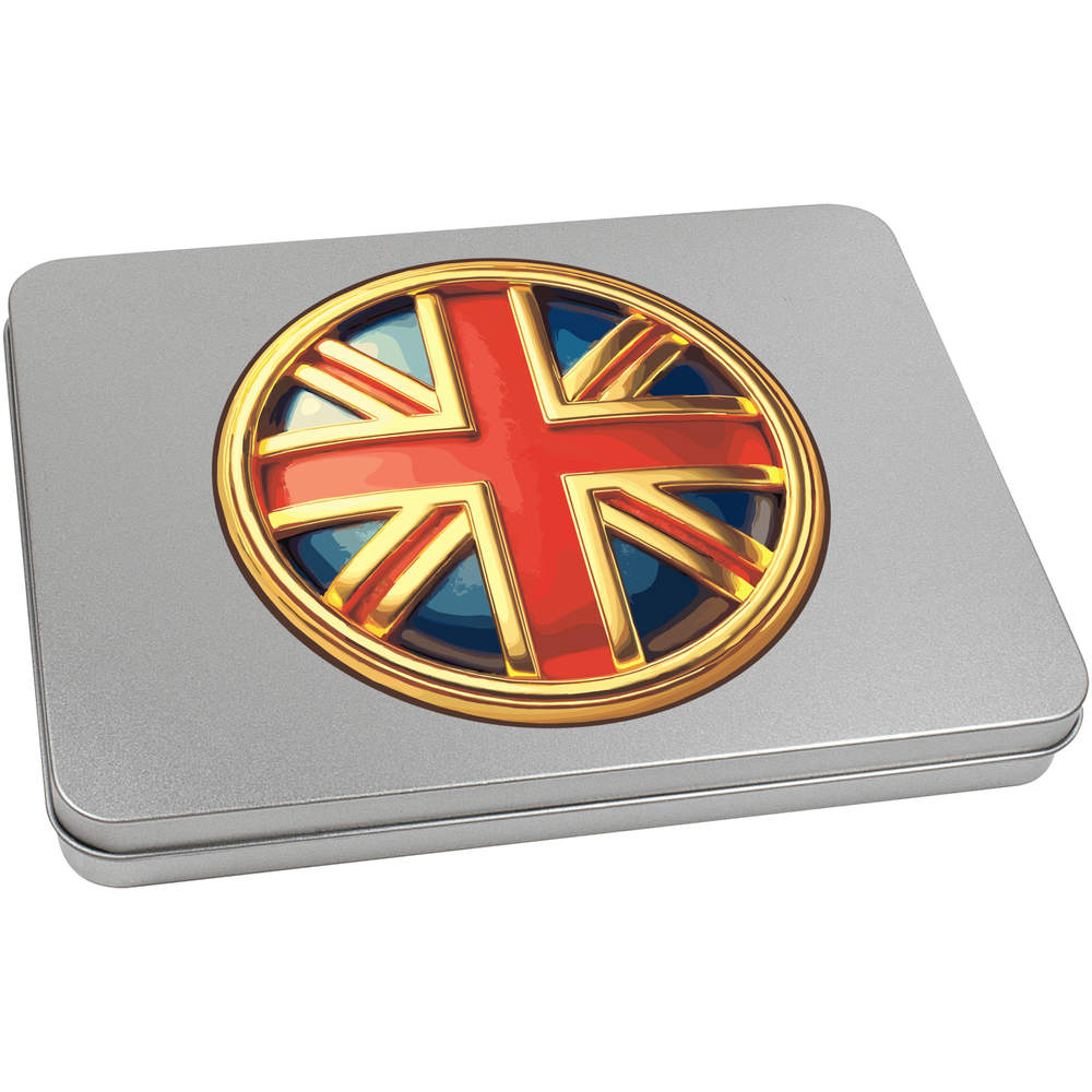 'Union Jack Roundel' Metal Hinged Storage Tin - 220mm x 160mm - Keepsake Box for Stationery, Crafts, Sweets and Small Gifts (TT00266913)