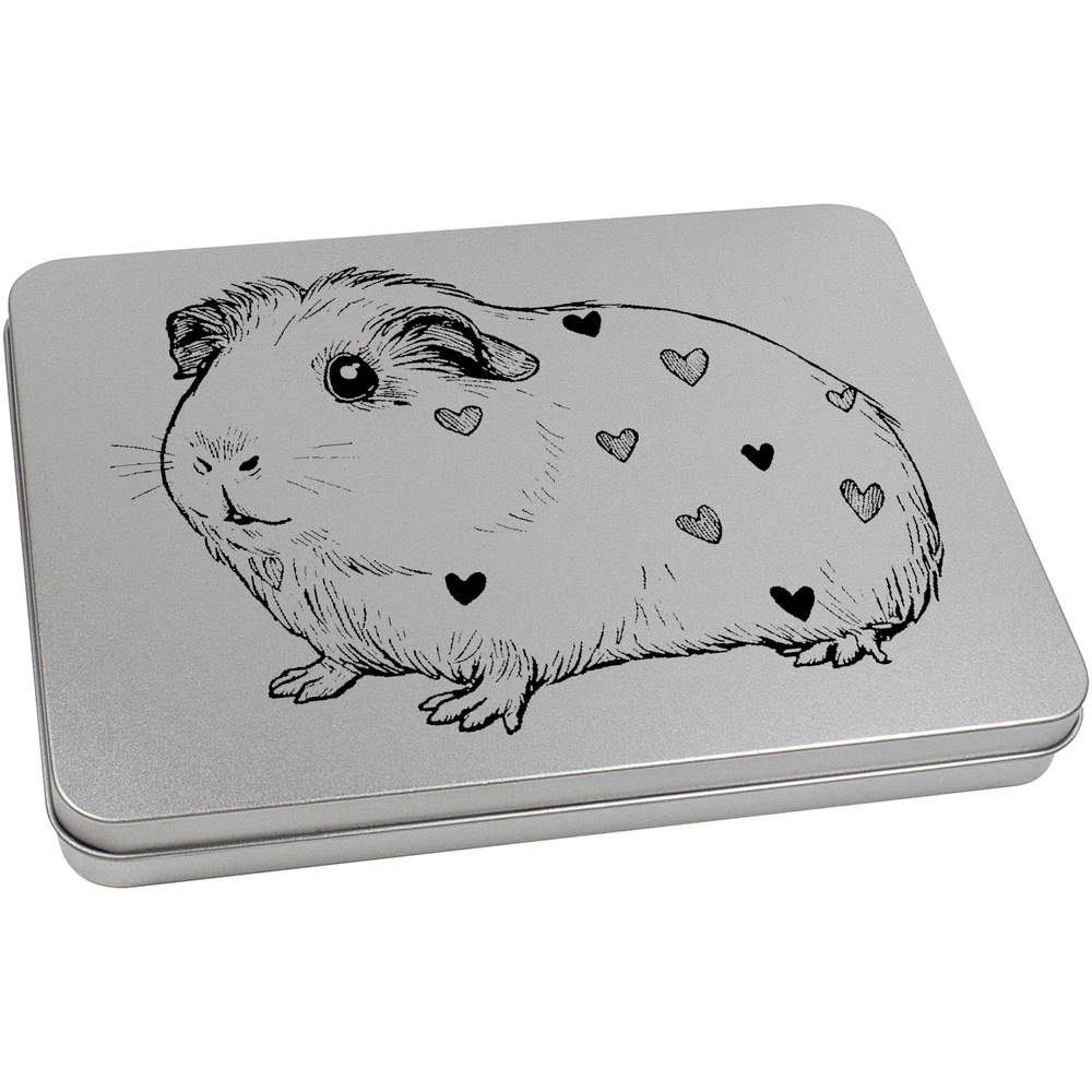 'Cute Guinea Pig Side View' Metal Hinged Tin / Storage Box (TT054511) - Picture 16 of 21