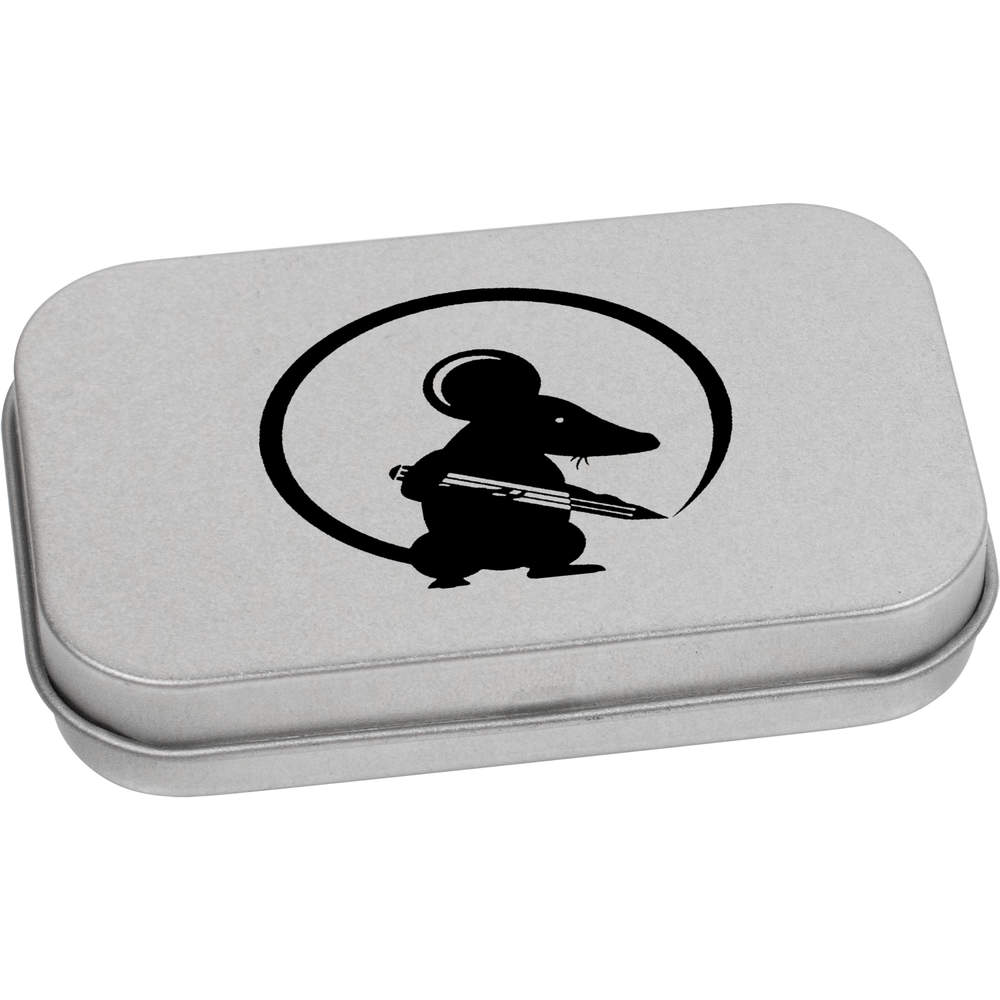 80mm 'Drawing Mouse' Metal Hinged Tin / Storage Box (TT00006762)