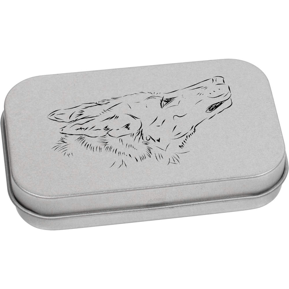 'Wolf's Head' Metal Hinged Tin / Storage Box (TT002805)