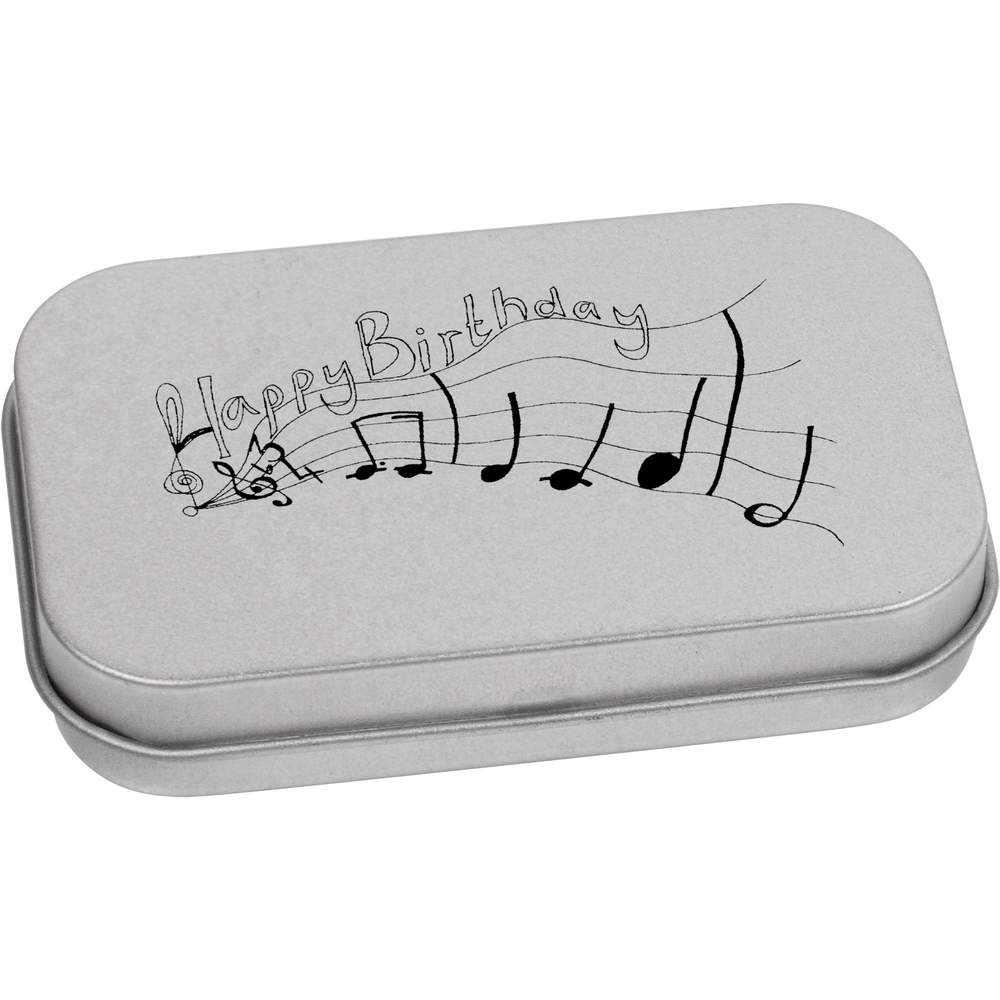 'Musical Happy Birthday' Metal Hinged Tin / Storage Box (TT007337)