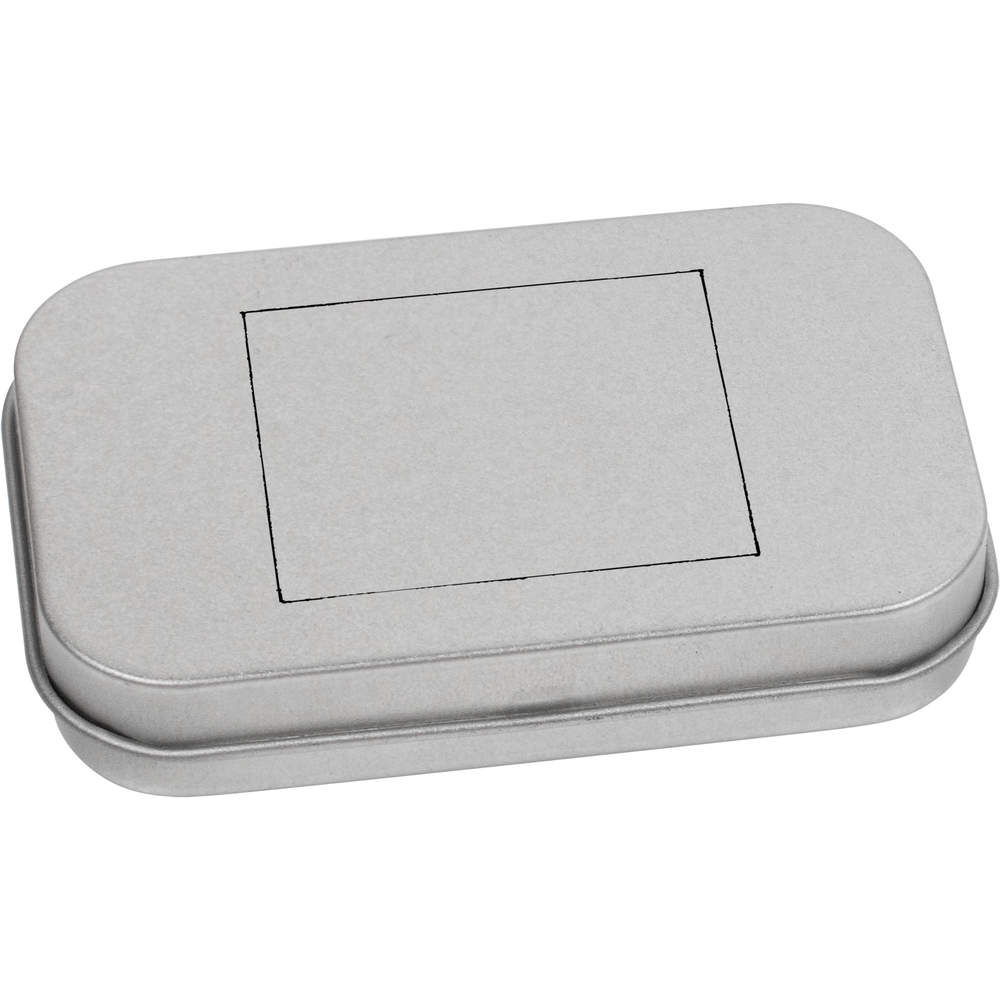 'Square' Metal Hinged Tin / Storage Box (TT007712)