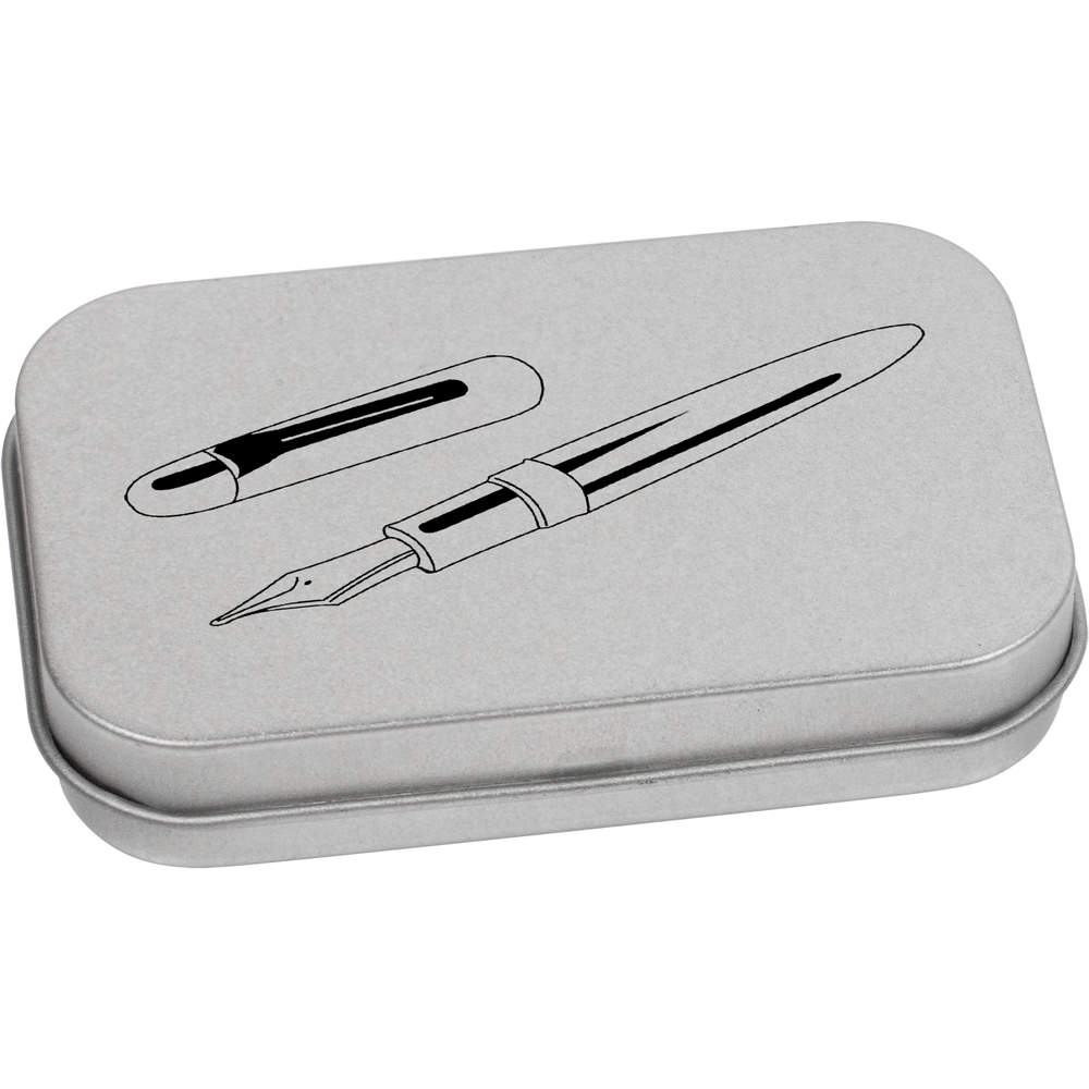 'Fountain Pen' Metal Hinged Tin / Storage Box (TT008632)