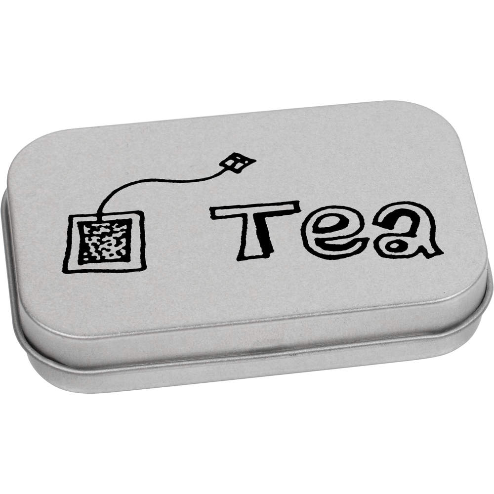 'Tea Bag Motif' Metal Hinged Tin / Storage Box (TT010189)