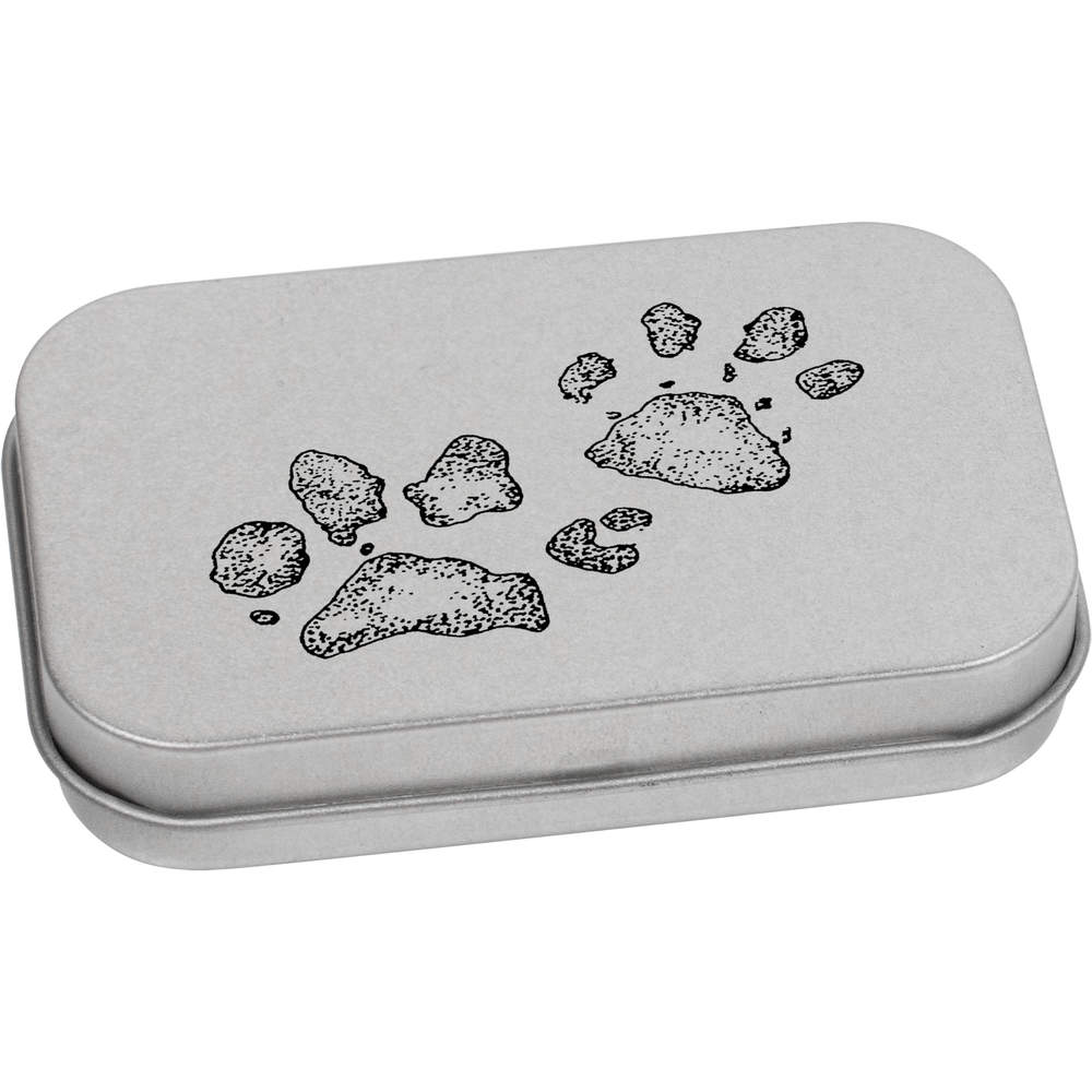 'Muddy Paw Prints' Metal Hinged Tin / Storage Box (TT010362)