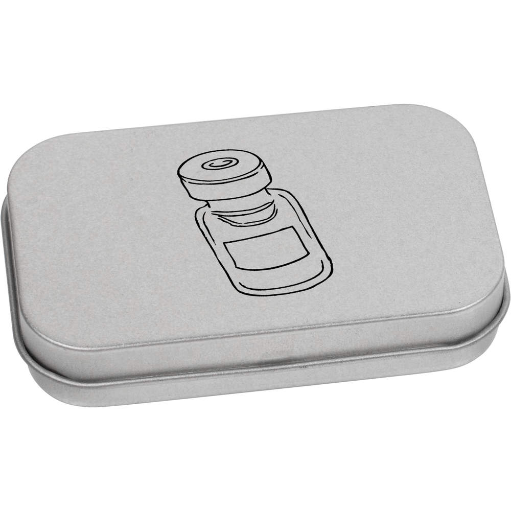 'Medicine Bottle' Metal Hinged Tin / Storage Box (TT010384)