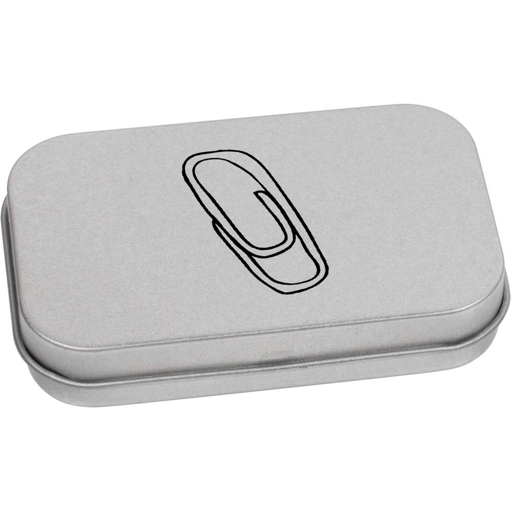 'Paper Clip' Metal Hinged Tin / Storage Box (TT011777)