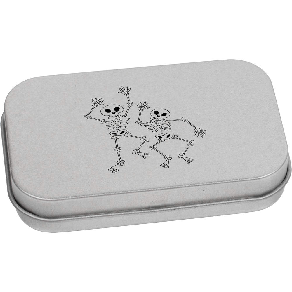 'Dancing Skeletons' Metal Hinged Tin / Storage Box (TT013019)
