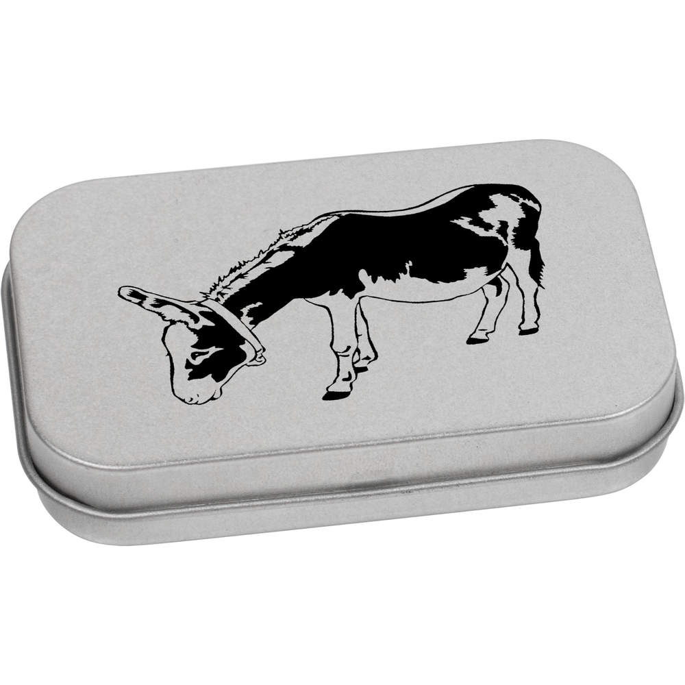 'Grazing Donkey' Metal Hinged Tin / Storage Box (TT013572)