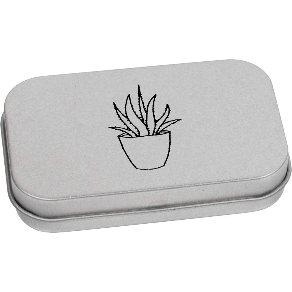'Aloe Vera Plant' Metal Hinged Tin / Storage Box (TT018432)