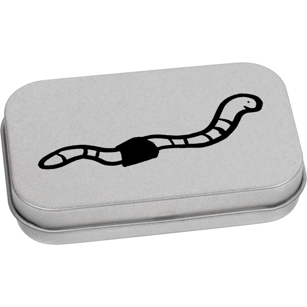 80mm 'Earth Worm' Metal Hinged Tin / Storage Box (TT00080706)