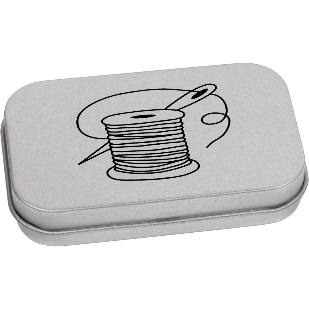 'Needle & Thread' Metal Hinged Tin / Storage Box (TT018982)